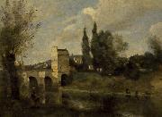 The bridge at Mantes camille corot